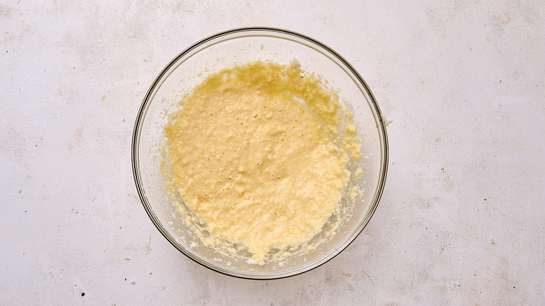 eggs and vanilla added to the batter