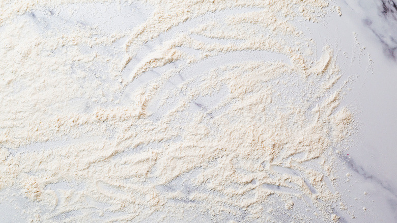 Flour dusted counter