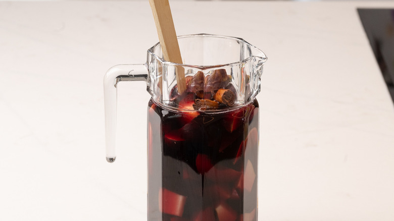 red sangria in a pitcher