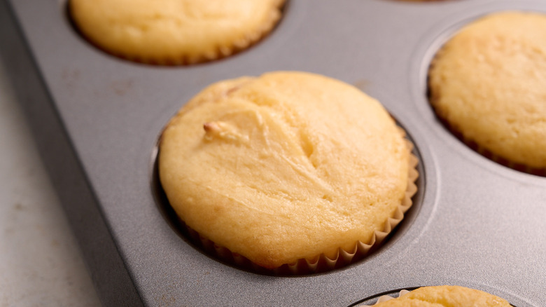 baked muffin in muffin tin