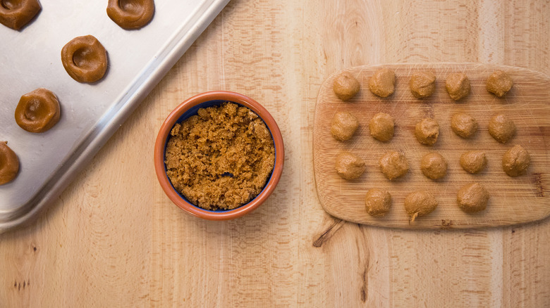 cookie dough balls on board