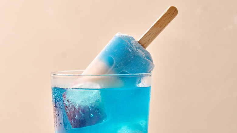 popsicle in cocktail glass