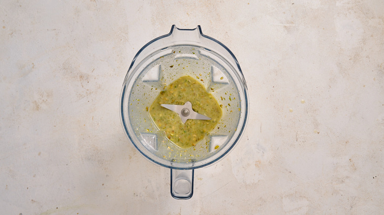 blending pistachios into a paste