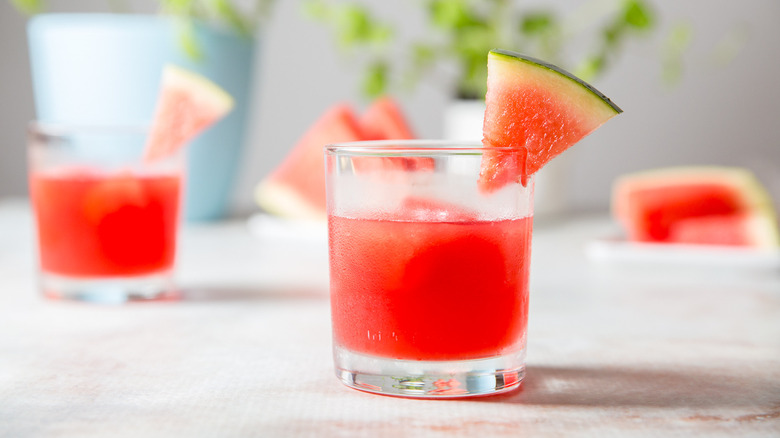 watermelon cocktails served on table