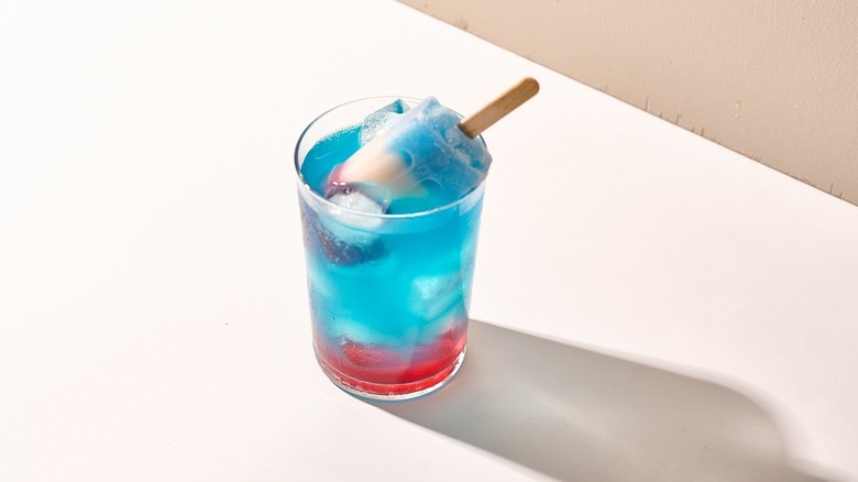 4th of July Bomb Pop cocktail on table